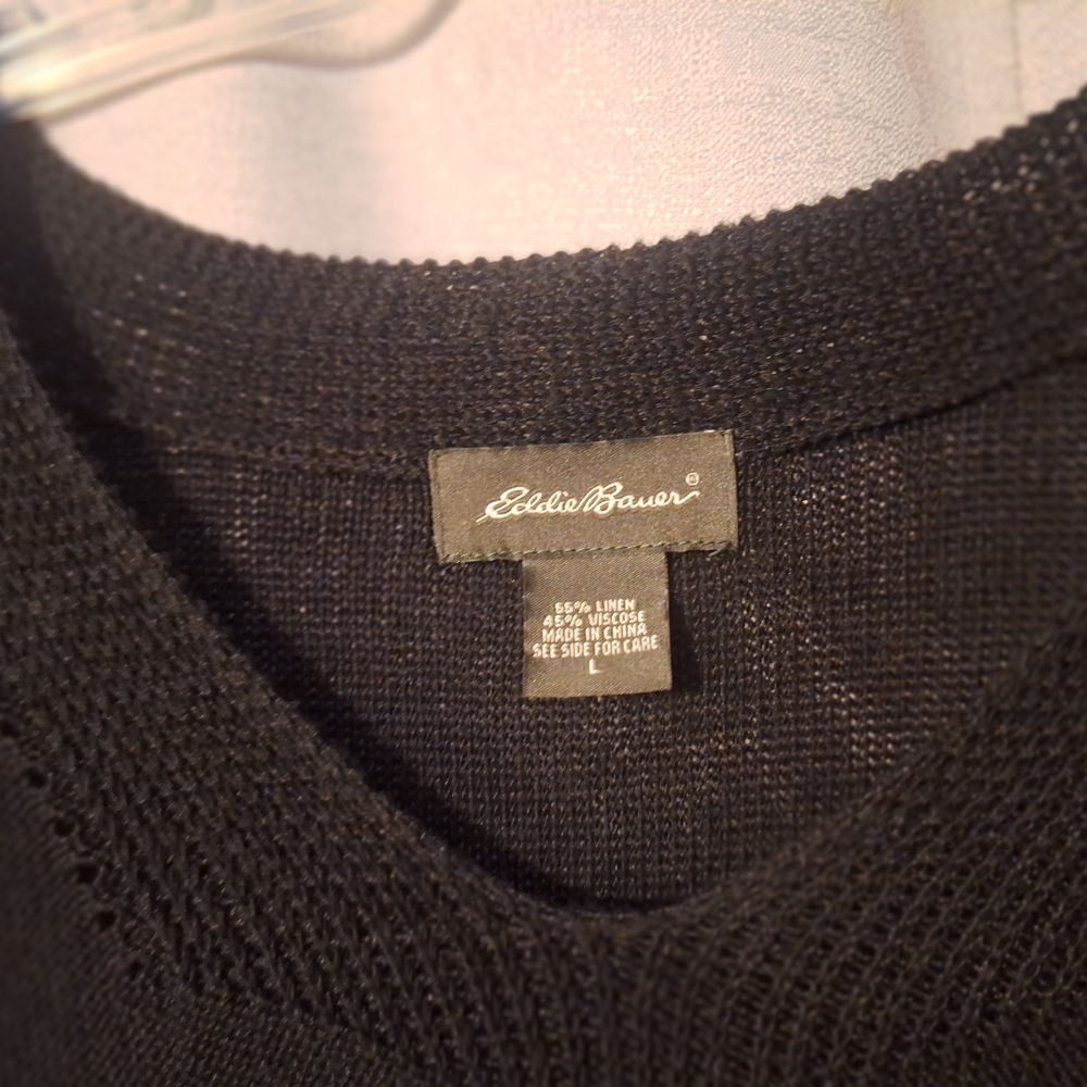 Eddie Bauer Black V-Neck Sweater
